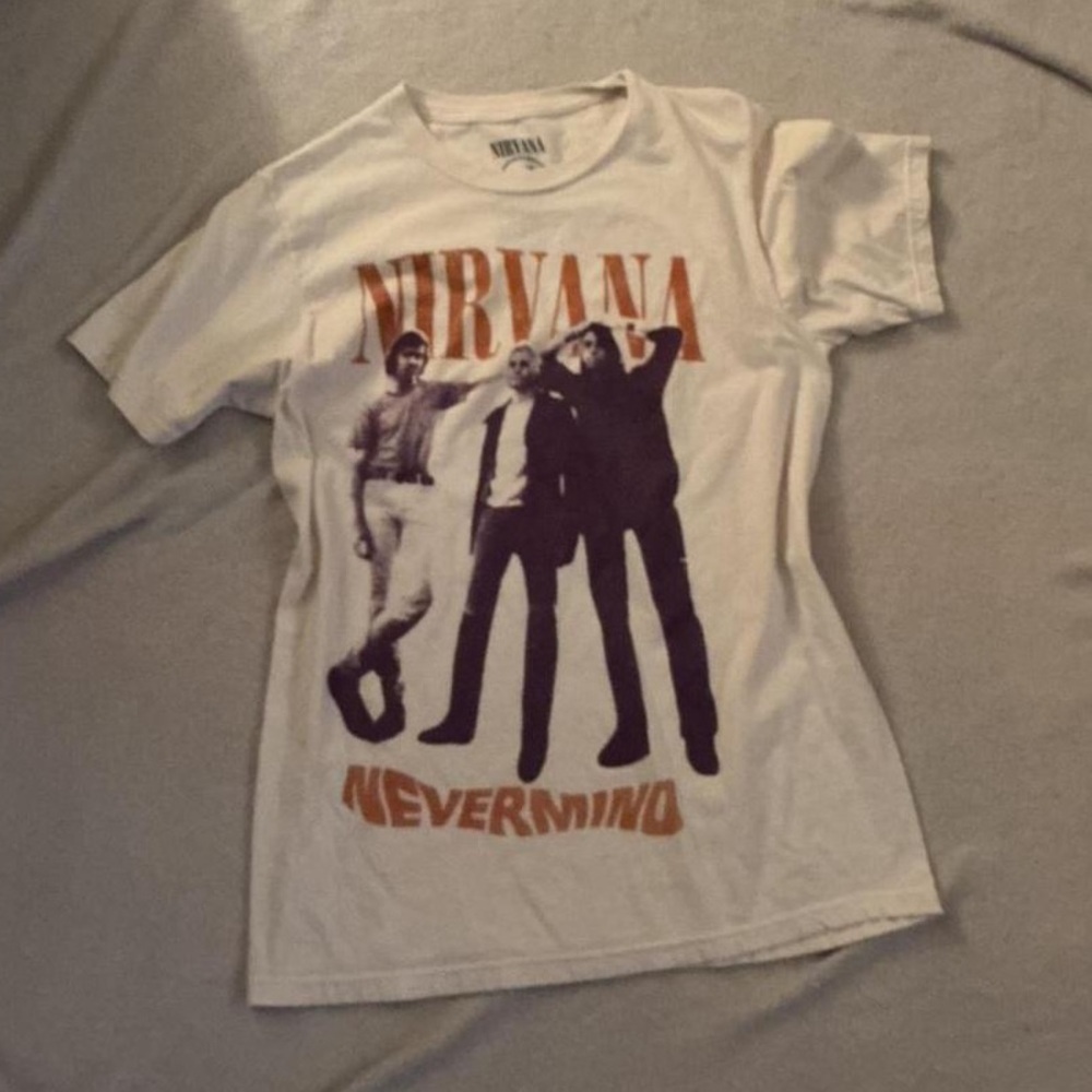 NIRVANA White and Orange Graphic Tee